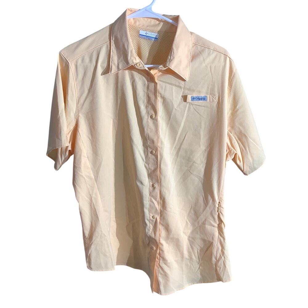 Columbia PFG Yellow Vented Fishing Shirt Boys’ XL— Outdoor, Coastal, Performance